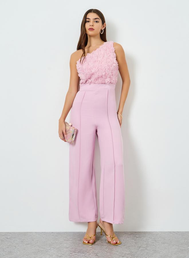 Styli Women Lilac One Shoulder Wide Leg Jumpsuit - Image 2